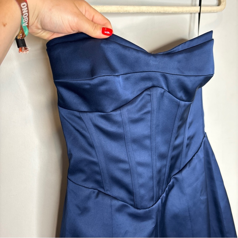 NWT Reformation Pacie Satin Dress in Danube - Picture 14 of 16